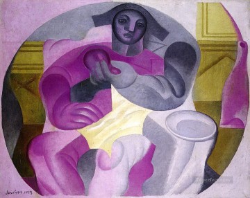フアン・グリス Painting - 座る道化師 1923年 フアン・グリ